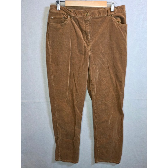 Ruby Rd. Pants - Ruby Rd Favorites Brown Corduroy Pants Womens 14 Mid Rise Straight Leg Stretch